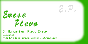 emese plevo business card